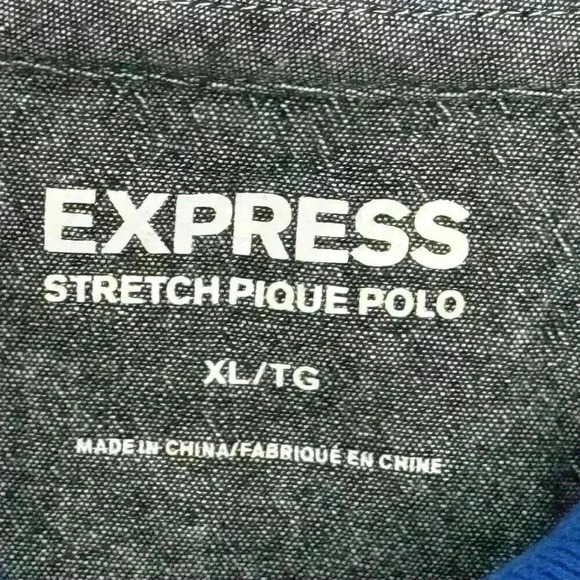 Express Men's Blue Short Sleeve Polo Shirt XL Collared Button-Up - Picture 4 of 7
